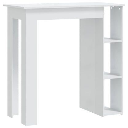 Bar Table with Shelf High Gloss White 102x50x103.5 cm Engineered Wood