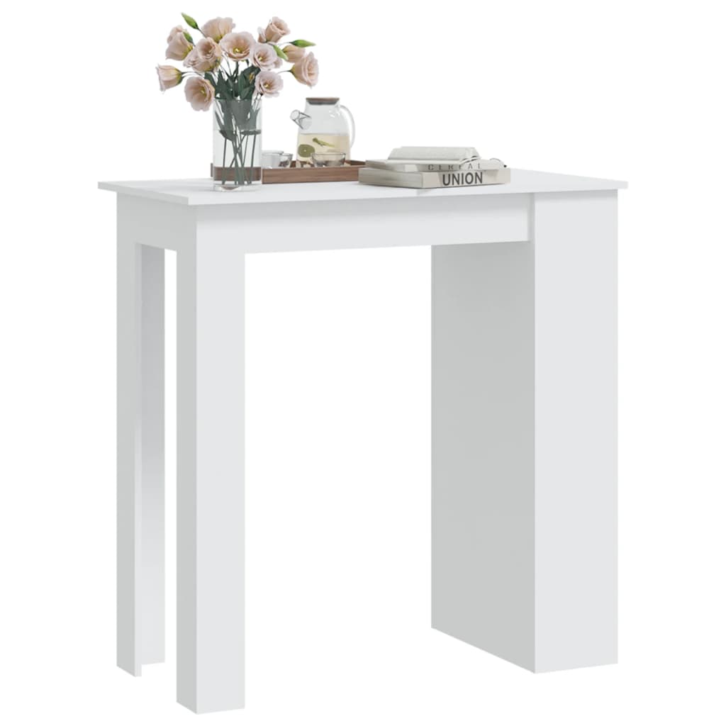 Bar Table with Storage Rack White 102x50x103.5 cm Engineered Wood