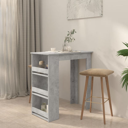 Bar Table with Storage Rack Concrete Grey 102x50x103.5 cm