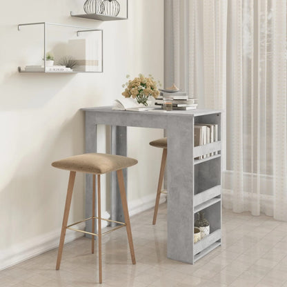 Bar Table with Storage Rack Concrete Grey 102x50x103.5 cm