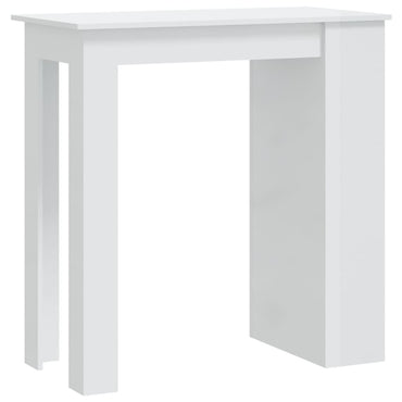 Bar Table with Storage Rack High Gloss White 102x50x103.5 cm