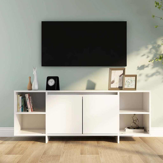 TV Cabinet | White | Engineered wood | 130 cm x 35 cm x 50 cm