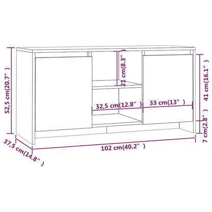 TV Cabinet Sonoma Oak 102x37.5x52.5 cm Engineered Wood