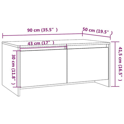 Coffee Table White 90x50x41.5 cm Engineered Wood