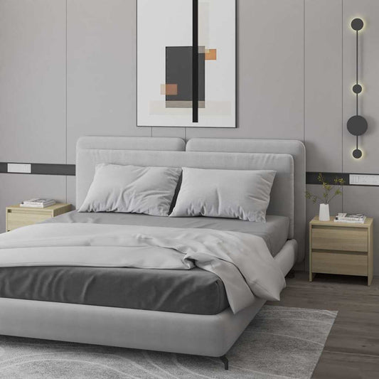 Bedside Cabinet | Set of 2 | Sonoma Oak | Engineered wood | Compact