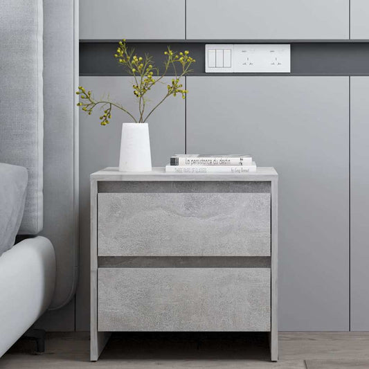 Bedside Cabinet | Concrete grey | Engineered wood | Small