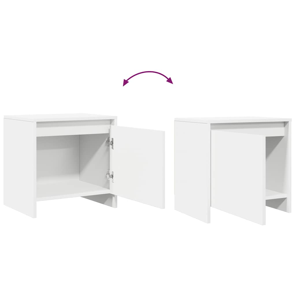Bedside Cabinets 2 pcs White 45x34x44.5 cm Engineered Wood