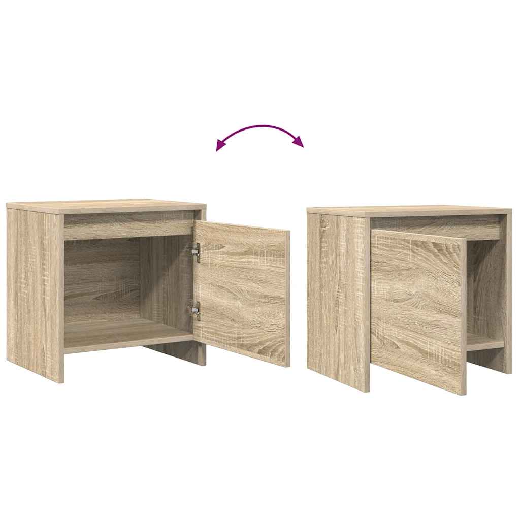 Bedside Cabinets 2 pcs Sonoma Oak 45x34x44.5 cm Engineered Wood