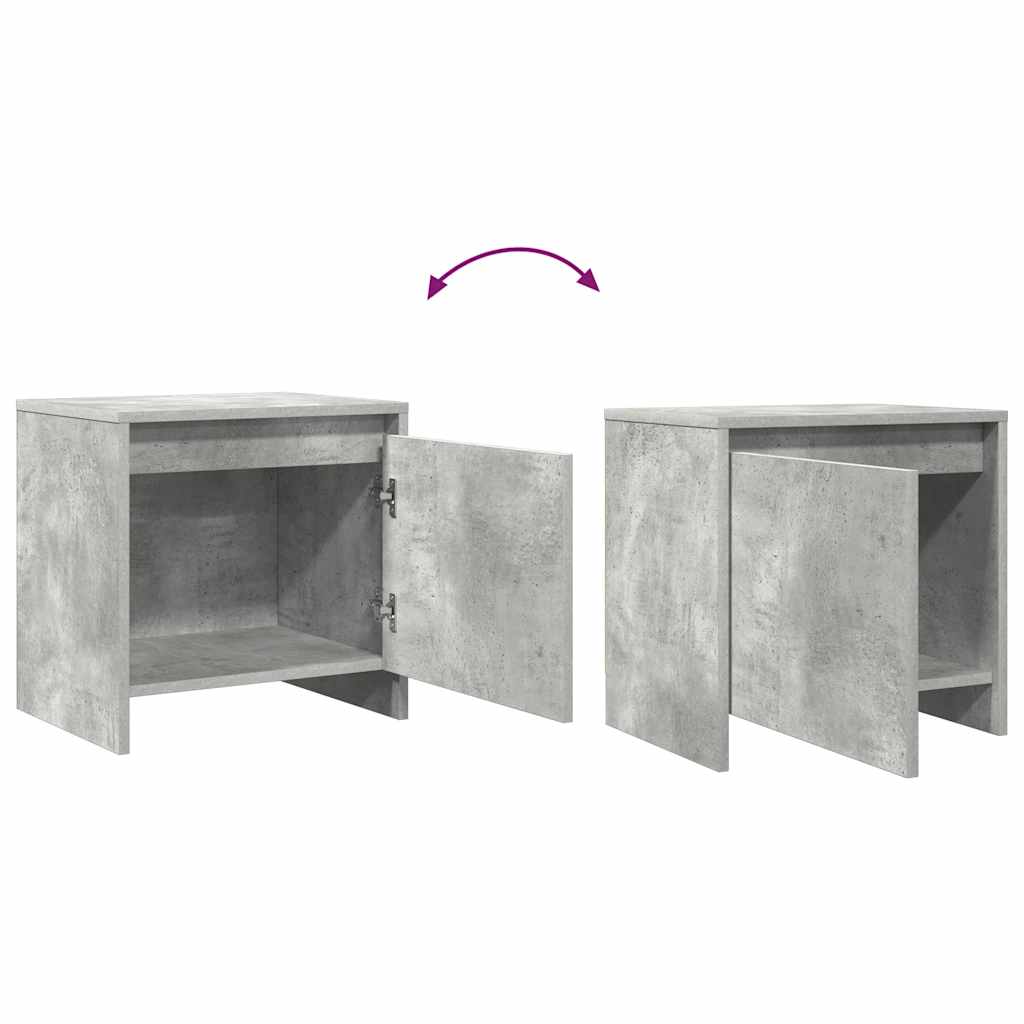 Bedside Cabinet Concrete Grey 45x34x44.5 cm Engineered Wood