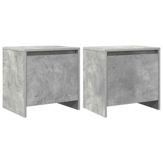 Bedside Cabinet | Set of 2 | Concrete grey | Engineered Wood | Compact