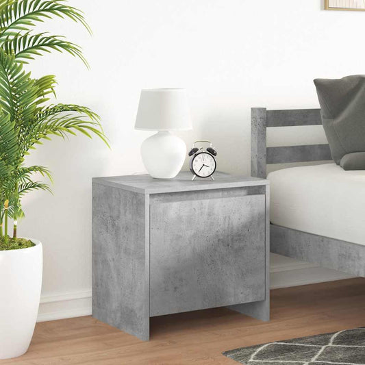 Bedside Cabinet | Set of 2 | Concrete grey | Engineered Wood | Compact