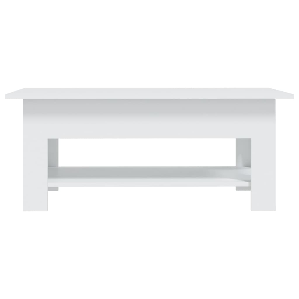 Coffee Table White 40.2"x21.7"x16.5" Engineered Wood