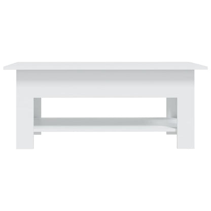 Coffee Table White 40.2"x21.7"x16.5" Engineered Wood