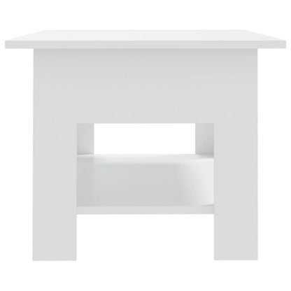 Coffee Table White 40.2"x21.7"x16.5" Engineered Wood