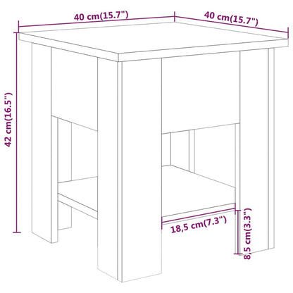 Coffee Table Black 40x40x42 cm Engineered Wood