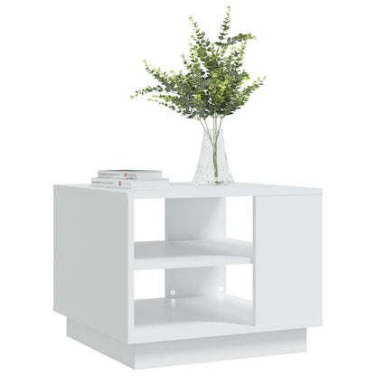 Coffee Table White 21.7"x21.7"x16.9" Engineered Wood