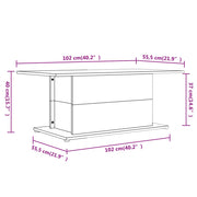 Coffee Table White 102x55.5x40 cm Engineered Wood
