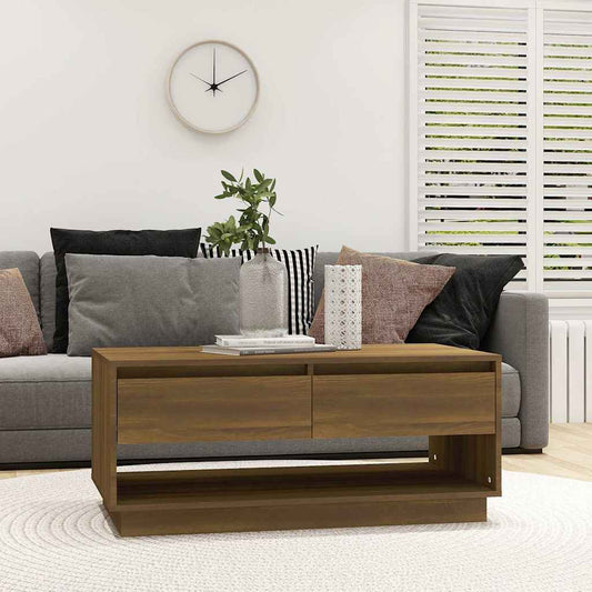 Coffee Table | Brown Oak | Engineered Wood | 102.5 cm x 55 cm x 44 cm