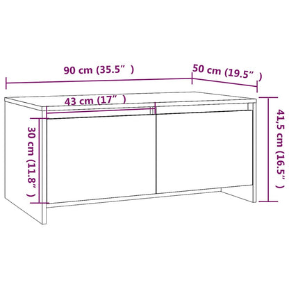 Coffee Table Grey Sonoma 90x50x41.5 cm Engineered Wood