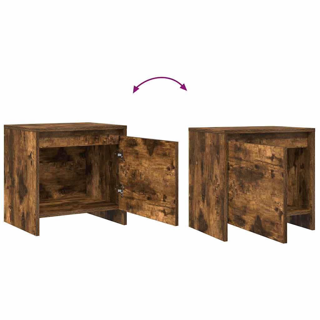 Bedside Cabinets 2 pcs Smoked Oak 45x34x44.5 cm Engineered Wood