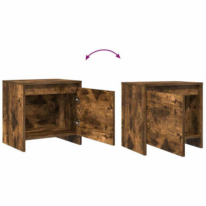 Bedside Cabinets 2 pcs Smoked Oak 45x34x44.5 cm Engineered Wood