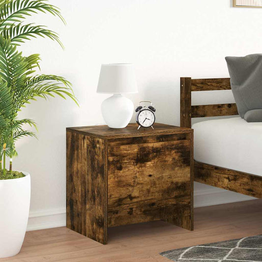 Bedside Cabinet | Set of 2 | Smoked Oak | Engineered Wood | Medium
