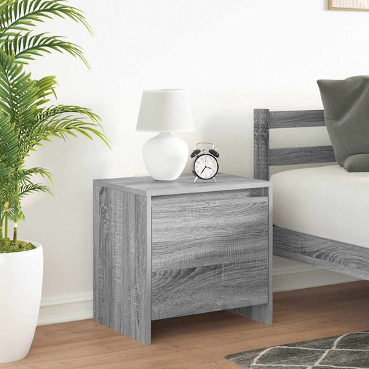 Bedside Cabinet | Grey Sonoma | Engineered Wood | Small | Bedside Cabinet
