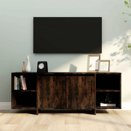 Tv Cabinet | Smoked Oak | Engineered Wood | 130x35x50 cm | Storage