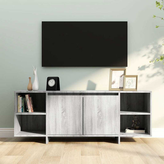 TV Cabinet | Grey Sonoma | Engineered Wood | 130 cm x 35 cm x 50 cm
