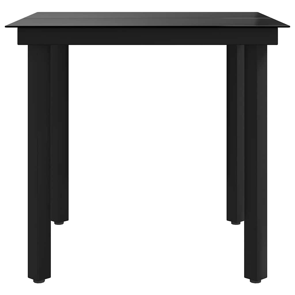 Garden Dining Table Black Powder-coated steel, glass Medium Tough