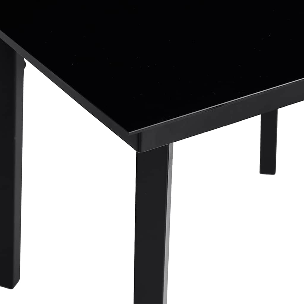 Garden Dining Table Black Powder-coated steel, glass Medium Tough