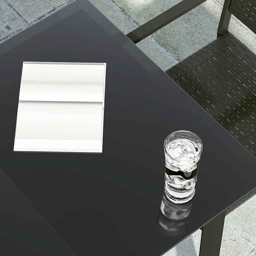 Garden Dining Table Black Powder-coated steel, glass
