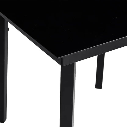 Garden Dining Table Black Powder-coated steel, glass