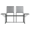 2-Seater Garden Bench 165 cm Black Steel