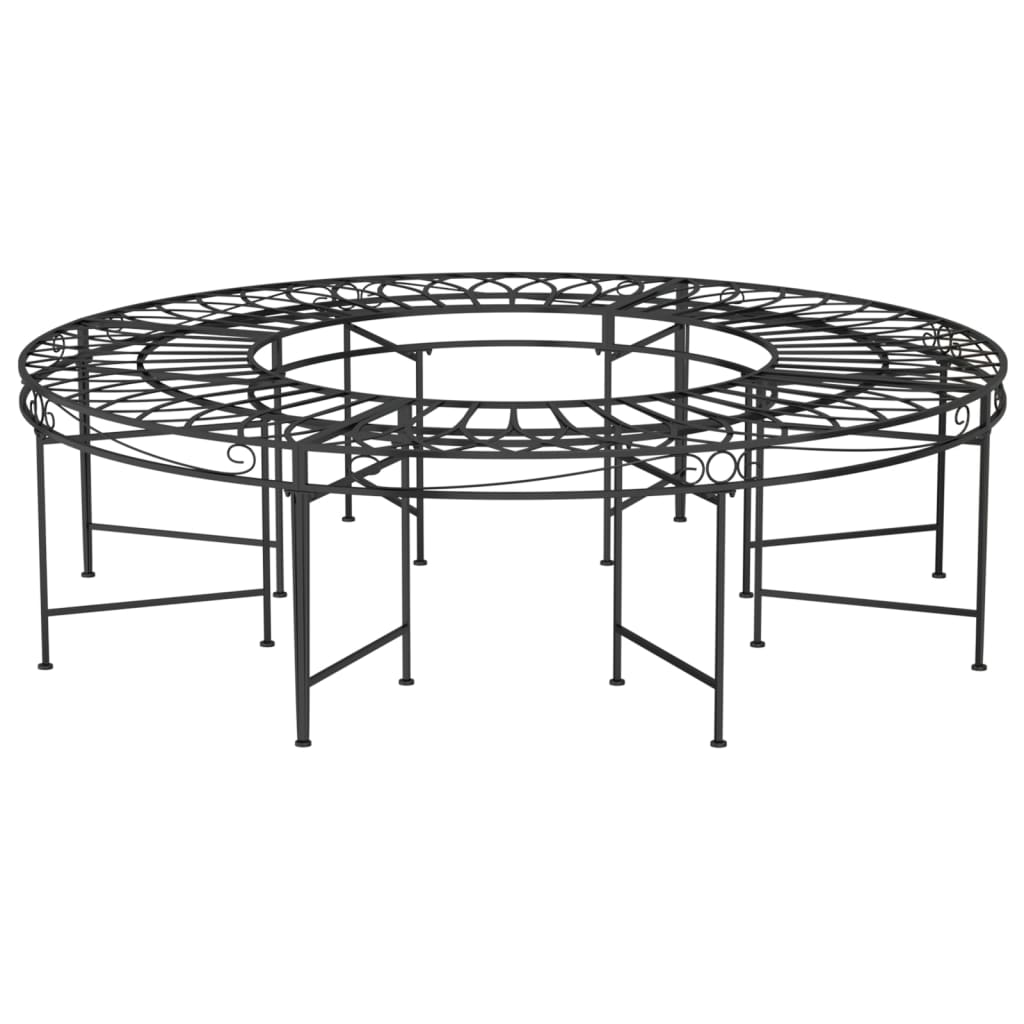 Tree Bench | Black | Steel | Large | Durable | Tree Bench | Round