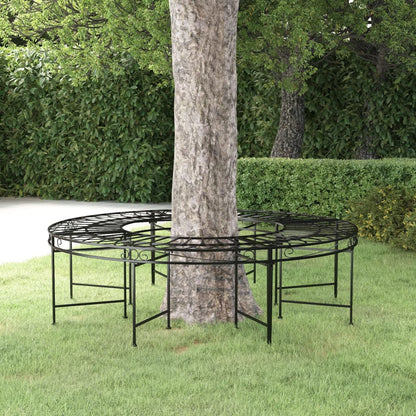 Tree Bench | Black | Steel | Large | Durable | Tree Bench | Round