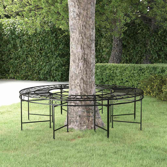 Round Tree Bench Ø160 cm Black Steel