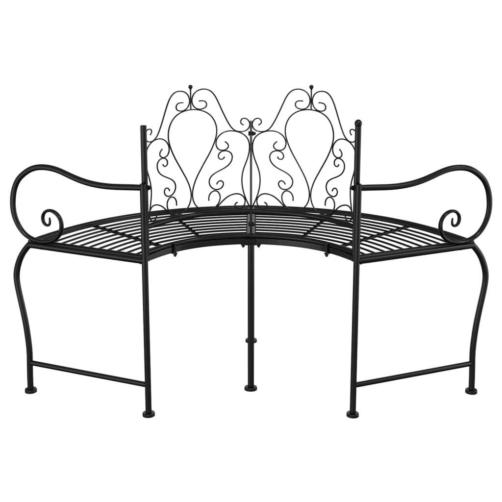 Tree Bench 59.1" Black Steel