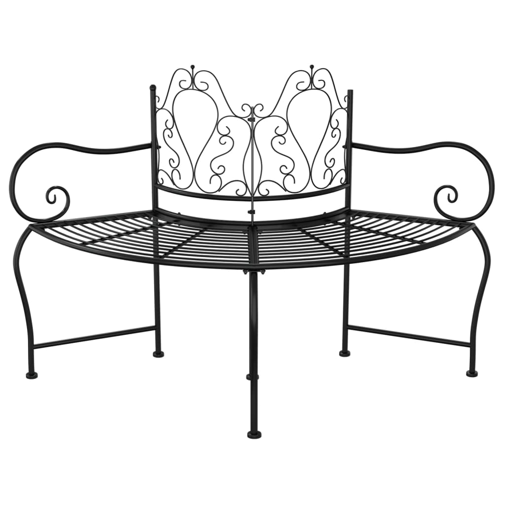 Tree Bench 59.1" Black Steel