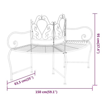 Tree Bench 59.1" Black Steel