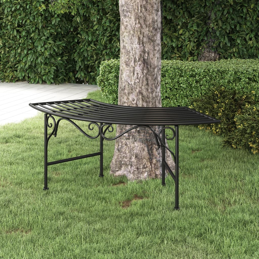 Tree Bench 44.5" Black Steel