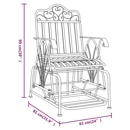 Glider Bench | Black | Steel | 61 x 81 x 99 cm | Glider Bench