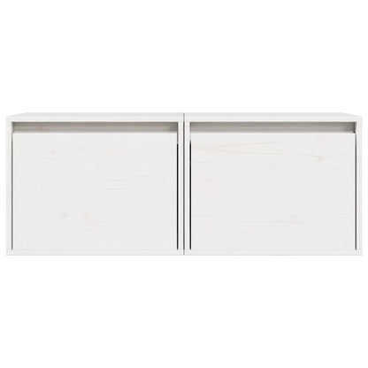 Wall Cabinets 2 pcs White 45x30x35 cm Solid Pinewood