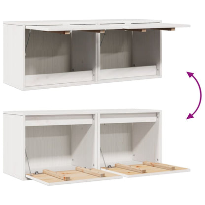Wall Cabinets 2 pcs White 45x30x35 cm Solid Pinewood