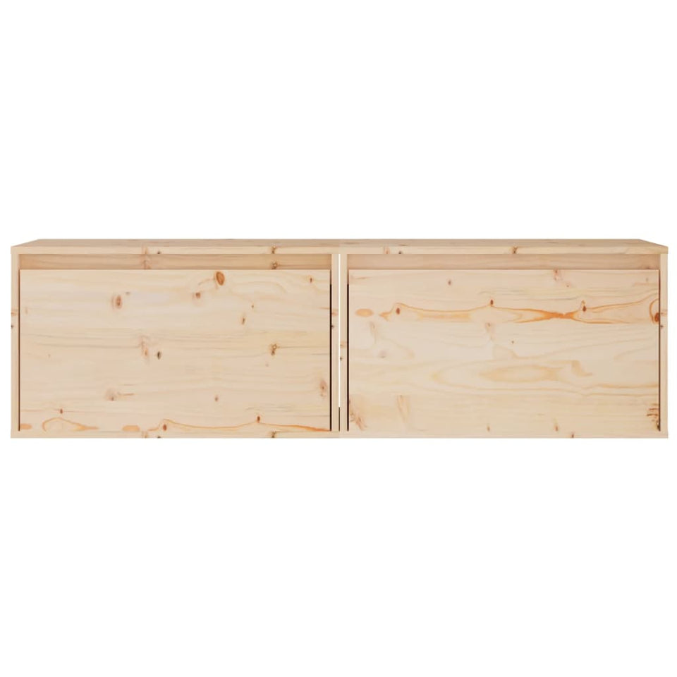 Wall Cabinets 2 pcs 60x30x35 cm Solid Pinewood