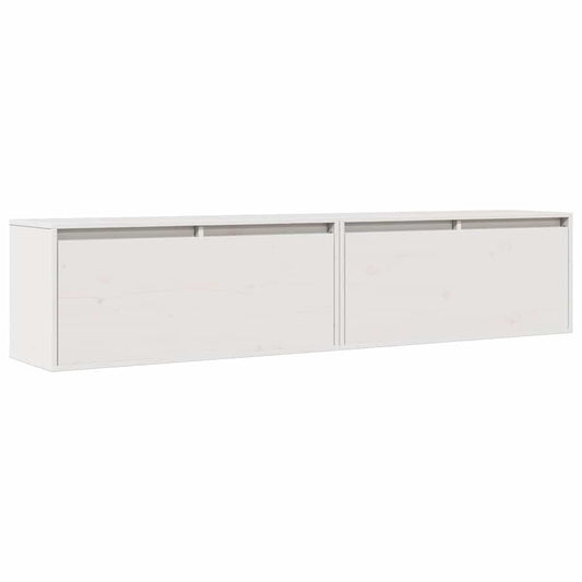 813458 vidaXL Wall Cabinets 2 pcs White 80x30x35 cm Solid Wood Pine