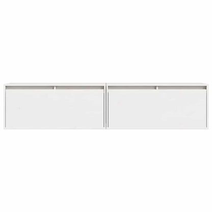 Wall Cabinets 2 pcs White 80x30x35 cm Solid Wood Pine