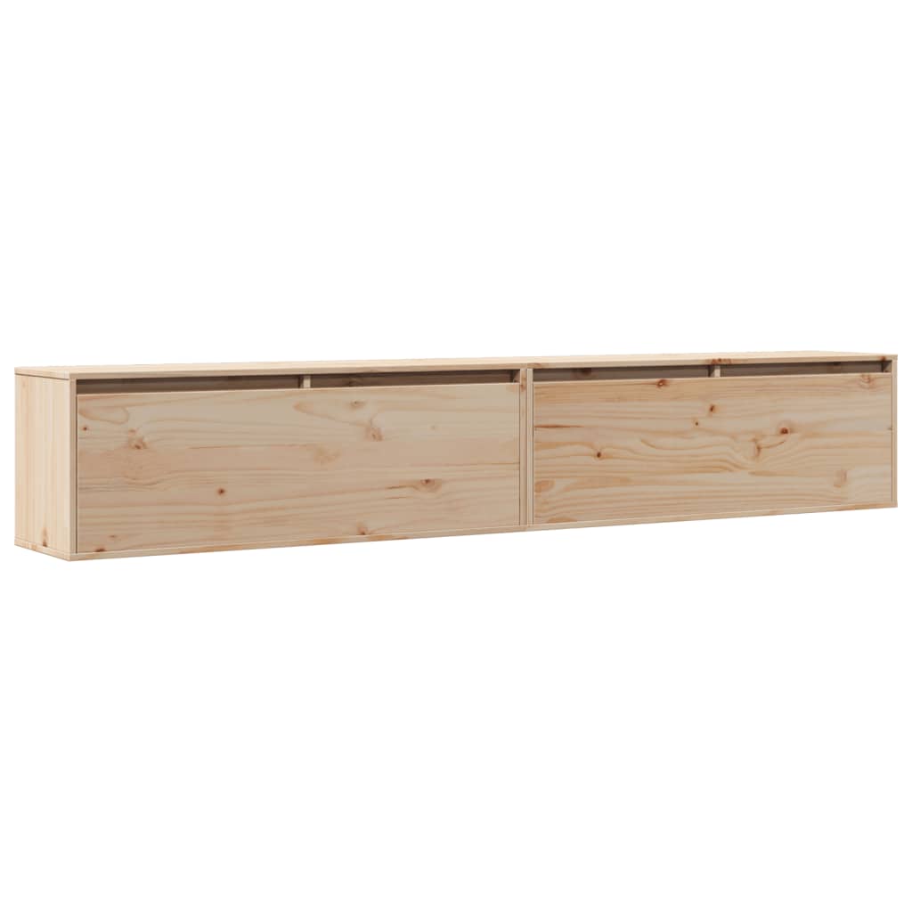 Wall Cabinets 2 pcs 100x30x35 cm Solid Wood Pine