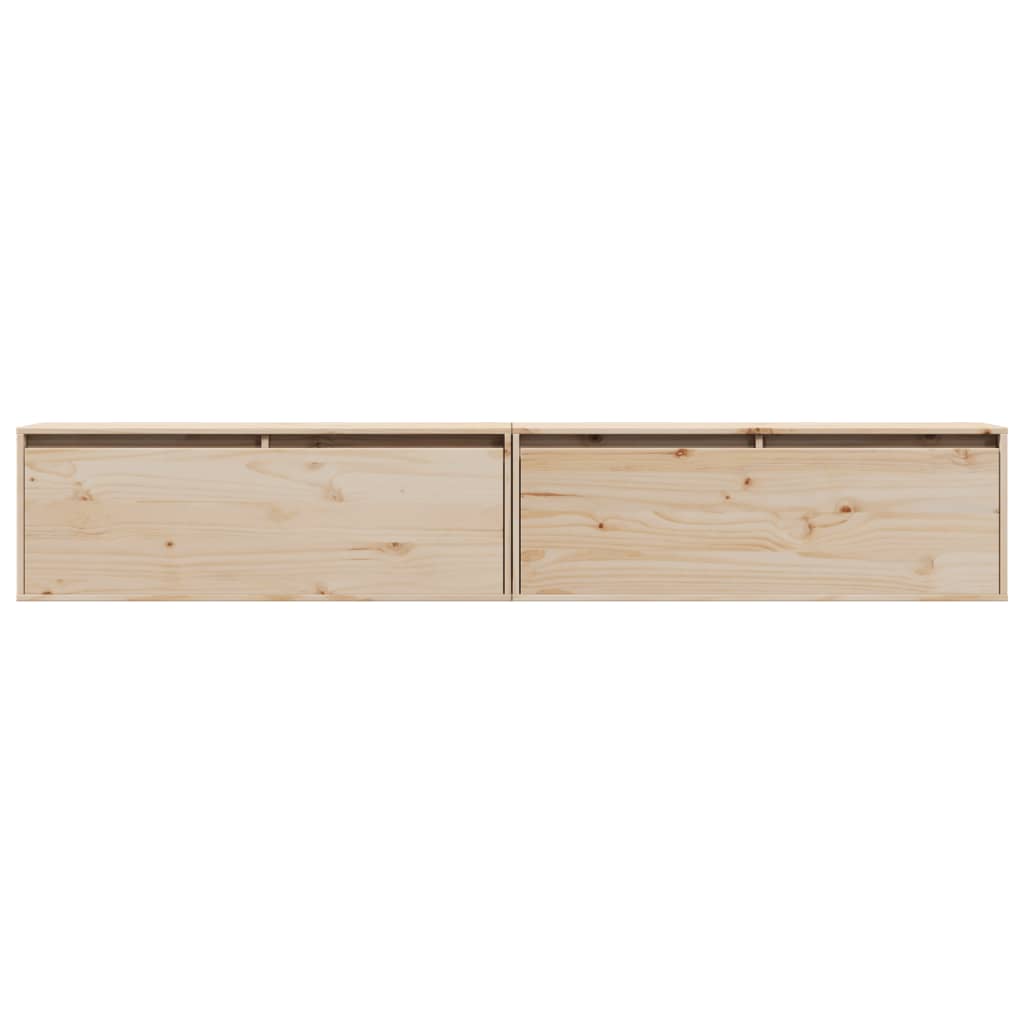 Wall Cabinets 2 pcs 100x30x35 cm Solid Wood Pine