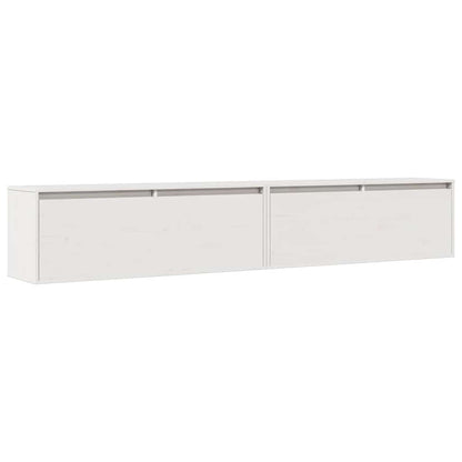 Wall Cabinets 2pcs White 100x30x35 cm Solid Wood Pine